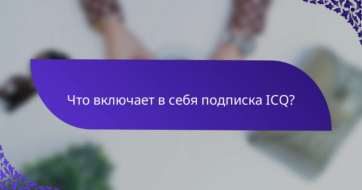 Что включает в себя подписка ICQ?