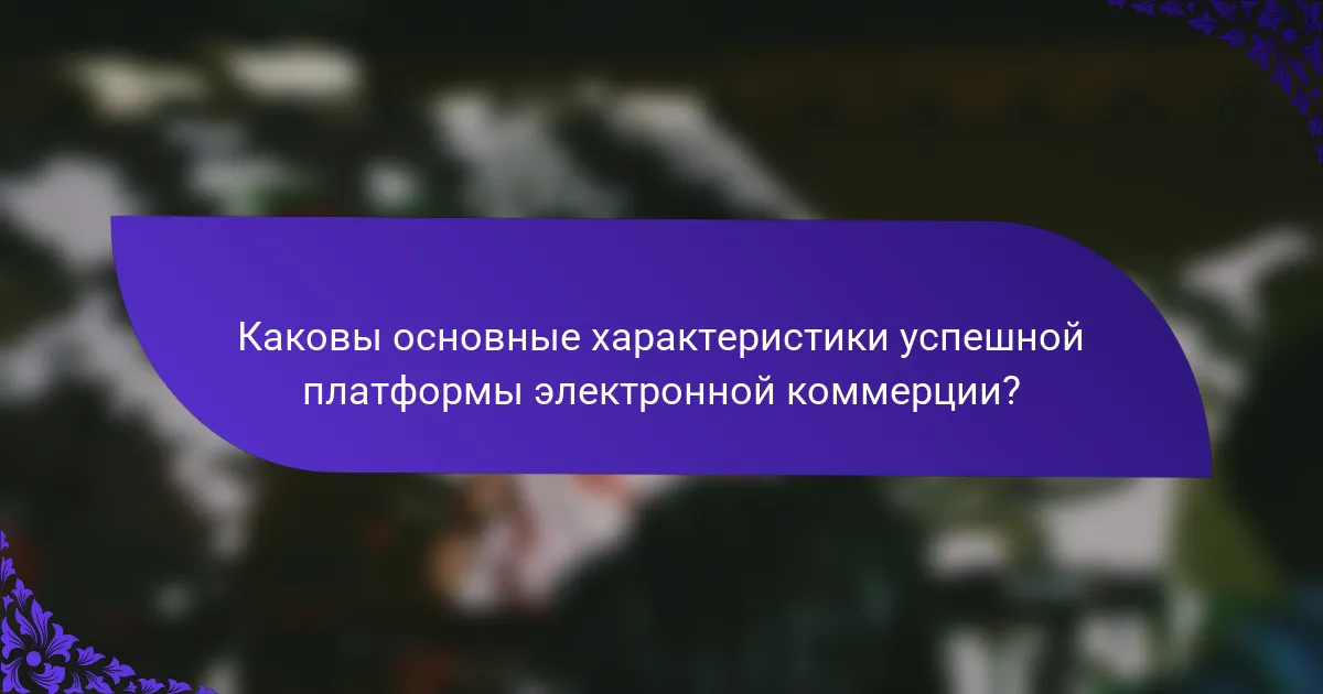 Каковы основные характеристики успешной платформы электронной коммерции?