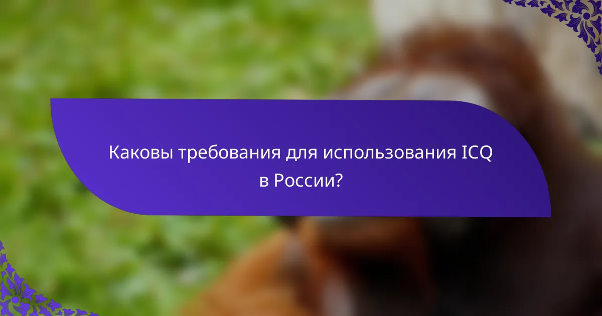 Каковы требования для использования ICQ в России?